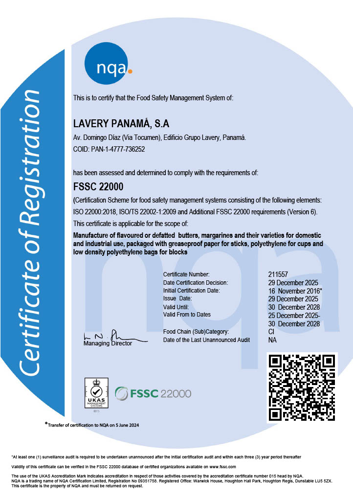 Certificado FSSC 22000 V6 - ING