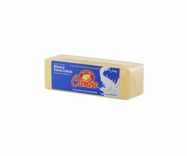 Cremoso Queso Amarillo tipo Americano Extra Calcio en Barra 2 Kg