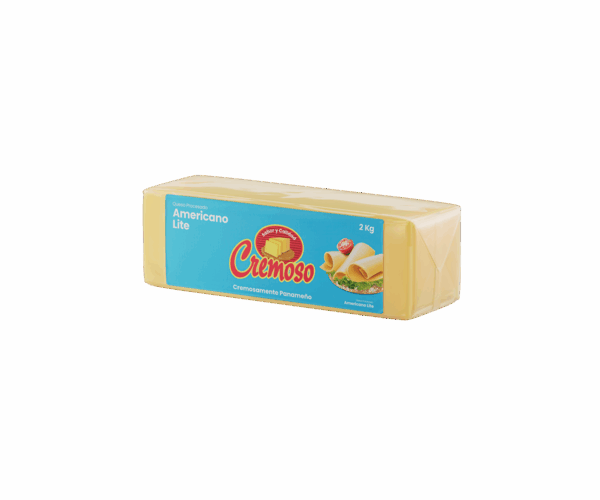 Cremoso Queso Amarillo tipo Americano Lite en Barra 2 Kg