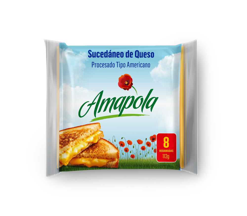 Sucedáneo de Queso Tipo Americano Amapola en 8 rebanadas